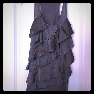 Ruffle Chiffon grey tank top